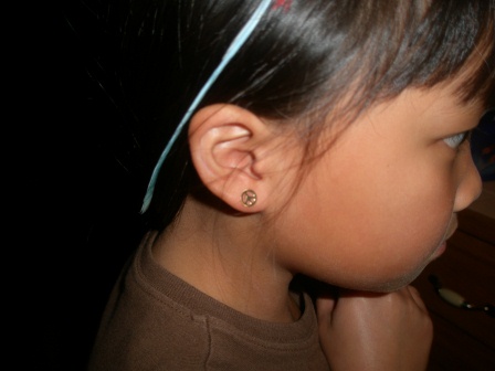 Kasen getting her ears pierced
